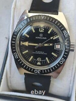 Kralina vintage diver men's watch NOS