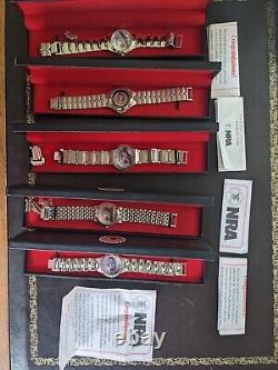 LOT 5 Different Vintage NRA Wrist Watch NEW BATTERIES WORKING ORIGINAL BOXES NOS