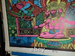 LOVE IS THE KEY 1970's VINTAGE BLACKLIGHT NOS POSTER INDIA EVENING RAGA -NICE