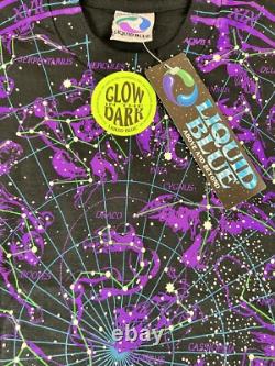 Liquid Blue Constellation Astrology All Over Print LRG NEW OLD STOCK 1993