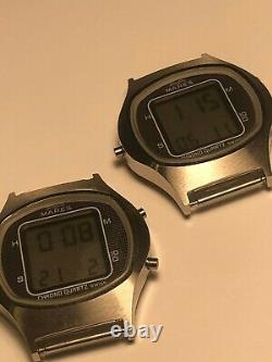 Lot Of 2 New Old Stock Mares LCD Digital Men's Chrono Quartz Watches Esa 934.912