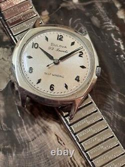 MCM 1961 vintage Bulova automatic watch concentric circles dial NOS band 10BZAC