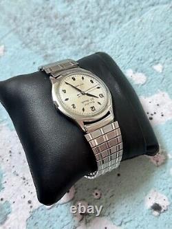 MCM 1961 vintage Bulova automatic watch concentric circles dial NOS band 10BZAC