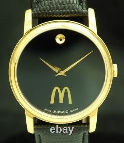 MOVADO x McDonalds Museum Quartz GOLD Mens WATCH 39mm 2100005 New Old Stock RARE