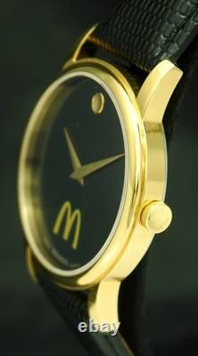 MOVADO x McDonalds Museum Quartz GOLD Mens WATCH 39mm 2100005 New Old Stock RARE
