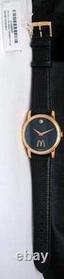 MOVADO x McDonalds Museum Quartz GOLD Mens WATCH 39mm 2100005 New Old Stock RARE
