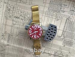 Mechanical watch Raketa Big Zero 34 mm new old stock red Rare Mechanism