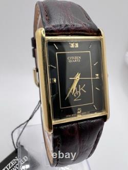 Men's Vintage New Old Stock Gold Tone Citizen Tank M2K Watch Classy Preppy