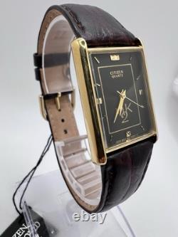 Men's Vintage New Old Stock Gold Tone Citizen Tank M2K Watch Classy Preppy