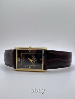 Men's Vintage New Old Stock Gold Tone Citizen Tank M2K Watch Classy Preppy