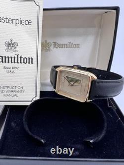 Mens New Old Stock Hamilton Masterpiece Tank Gold Tone Sikorsky employee watch