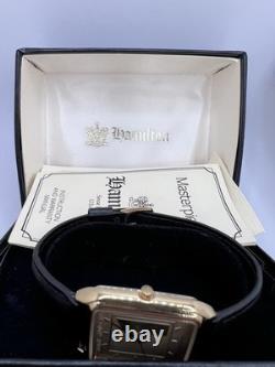Mens New Old Stock Hamilton Masterpiece Tank Gold Tone Sikorsky employee watch