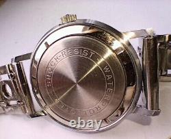 Mint Vintage Mens Sekonda Chrome St/Steel Date Watch 17 Jewel USSR New Old Stock