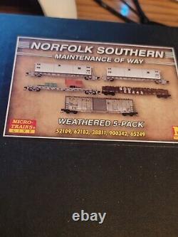 N scale Microtrains Norfolk Southern MOW set (5) new old stock