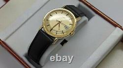 NEW From OLD STOCK 1976 GOLD Timex Men's Manual Wind Date Watch Leather Band
