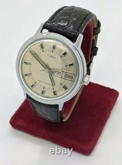 NEW From OLD STOCK Timex MARLIN Men's Manual Wind Day Date Watch Leather Band
