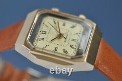 NEW Nos Poljot Alarm Watch Mens Vintage USSR Exellent Case Gold Plated Very Rar