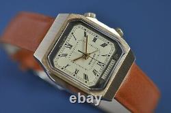 NEW Nos Poljot Alarm Watch Mens Vintage USSR Exellent Case Gold Plated Very Rar