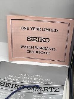 NEW OLD STOCK 1980s FULL SET Seiko Quartz Sports 100 RARE 7a48-7010 Vtg