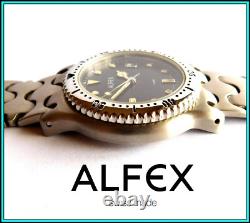 NEW OLD STOCK ALFEX QUARTZ MEN'S Wrist Watch Swiss Made WATER PROOF