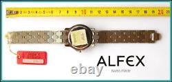 NEW OLD STOCK ALFEX QUARTZ MEN'S Wrist Watch Swiss Made WATER PROOF