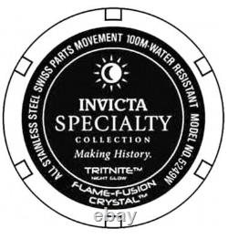 NEW OLD STOCK Invicta 5249W Trinite NightGlow Stainless Steel GMT Watch