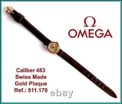 NEW OLD STOCK OMEGA Gold Plated Lady Wristwatch, cal 483 Ref. 511170 WORKING