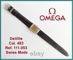 NEW OLD STOCK Omega DeVille 111.053, Cal. 620 UNUSUAL Art Deco GOLDEN DIAL