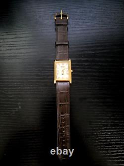 NEW OLD STOCK Rare Vintage Seiko Slim Tank Quartz Men's Leather Watch