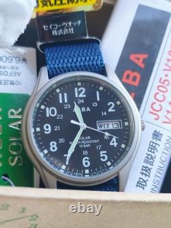 NEW OLD STOCK Vintage Seiko Alba V158-0AX0 SOLAR MILITARY WATCH (1990s) RARE