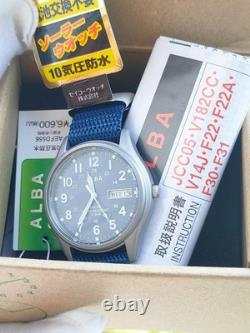 NEW OLD STOCK Vintage Seiko Alba V158-0AX0 SOLAR MILITARY WATCH (1990s) RARE