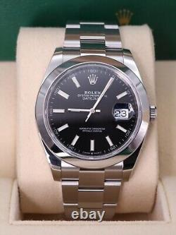 NEW Old Stock 2022 ROLEX Datejust 41MM 126300 Stainless Steel Oyster BLACK Dial