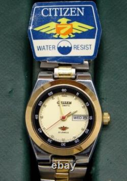 NEW-Old-Stock CITIZEN AUTOMATIC 21 Jewels EAGLE 7 Ladies Watch 2-Tone Gold & SS