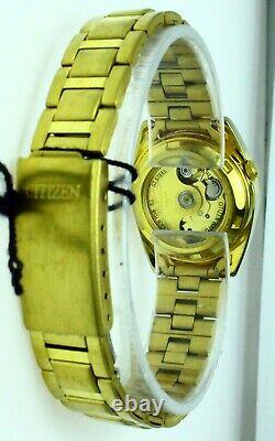 NEW Old Stock Ladies Citizen Automatic 21 Jewels Day & Date S Steel Gold Plated