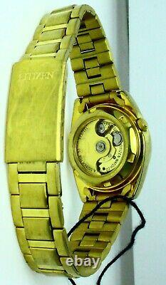 NEW Old Stock Ladies Citizen Automatic 21 Jewels Day & Date S Steel Gold Plated