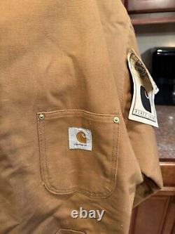 NEW Old stock carhartt Brown Duck Blanket Lined Jacket, 6BLC, USA, Size 48 XL