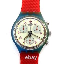 NEW Swatch Chrono Watch JFK SCN103 with Case & Papers 1992 NOS New Battery Vintage