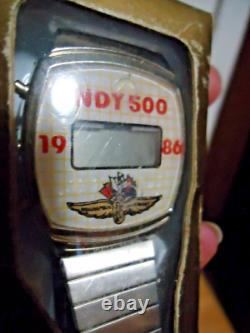 NIB Vintage 1986 Indy 500 Digital Quartz Watch Made in Hong Kong, NOS wristwatch