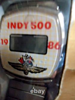 NIB Vintage 1986 Indy 500 Digital Quartz Watch Made in Hong Kong, NOS wristwatch