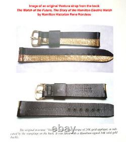 NOS 1957 Hamilton Electric Ventura Vintage Watch Band Real 24KT Gold Applique