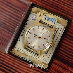 NOS! 1973 POLJOT Gold Plated vintage Soviet USSR mechanical Men's Watch SERVICED