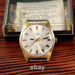 NOS! 1973 POLJOT Gold Plated vintage Soviet USSR mechanical Men's Watch SERVICED