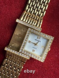 NOS 1990s Gruen Precision Lady Watch Flip Face Quartz Movement