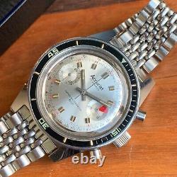 NOS Accurist Super Waterproof 400 Lanteren 248 Stainless Steel Chronograph Watch