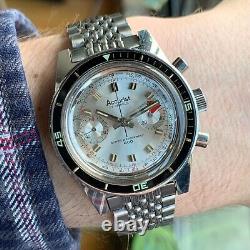 NOS Accurist Super Waterproof 400 Lanteren 248 Stainless Steel Chronograph Watch