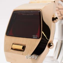 NOS / Box SEIKO Alba AKA W670-4000 Gold LED DARTH VADER Quartz Men Watch JAPAN