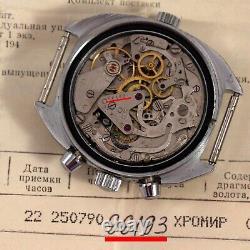 NOS! Chronograph POLJOT 1st MChZ Watch Soviet Well Working Vintage USSR Cal 3133