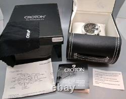 NOS Croton Chronograph Watch 20ATM Japan Quartz SS Sapphire Crystal