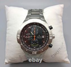 NOS Croton Chronograph Watch 20ATM Japan Quartz SS Sapphire Crystal