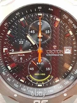 NOS Croton Chronograph Watch 20ATM Japan Quartz SS Sapphire Crystal